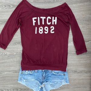 ❤️ Abercrombie long sleeve maroon top